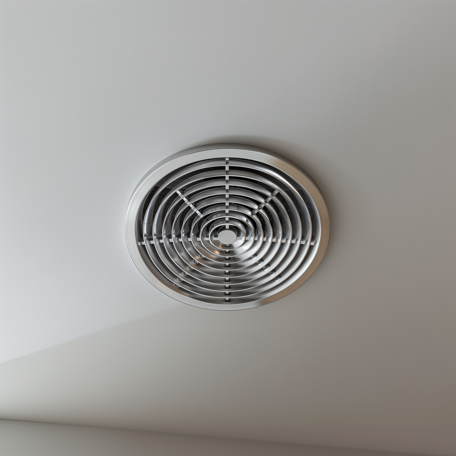 Modern circular ceiling vent for a home ventilation system