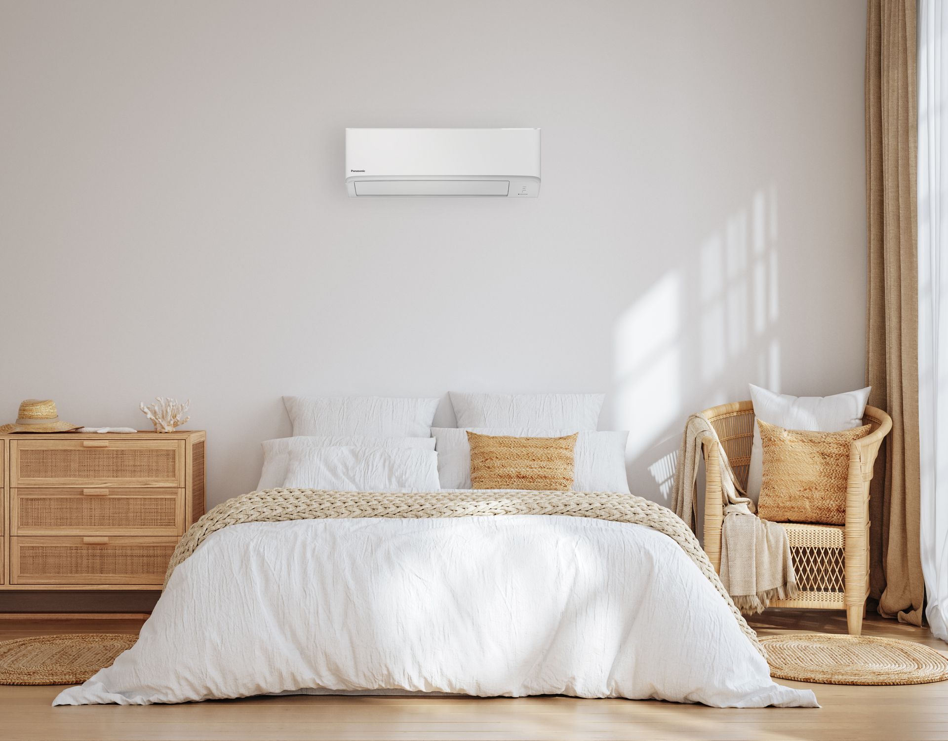 Panasonic Aero Z Series heat pump in a bedroom